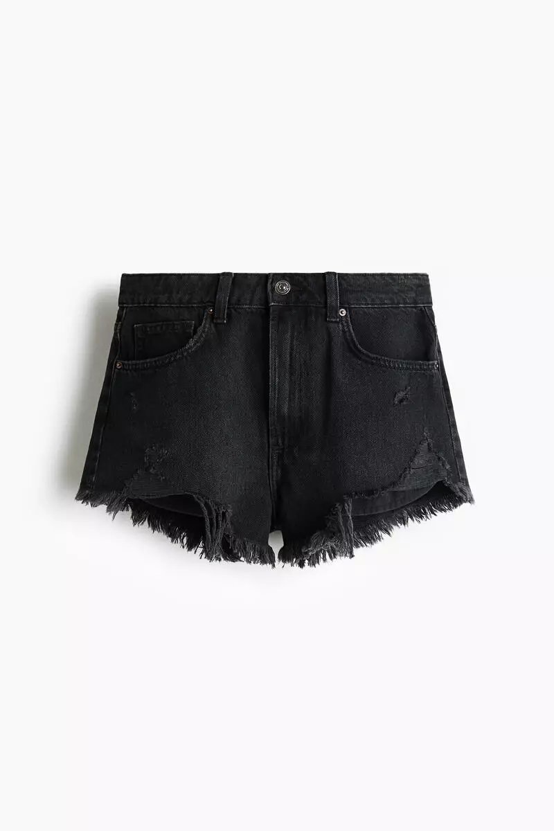 Worn-look denim shorts