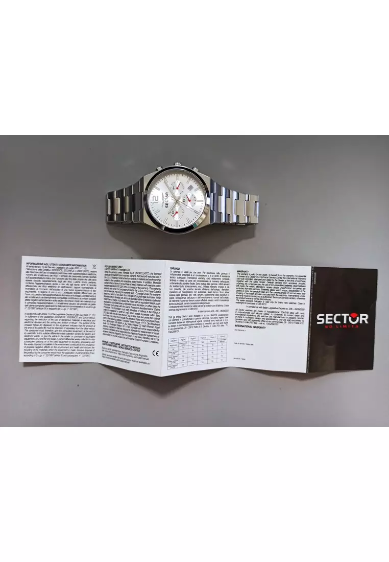 【2 Years Warranty】Sector C300 Silver 42mm Men's Quartz Watch with Steel Strap R3273301004