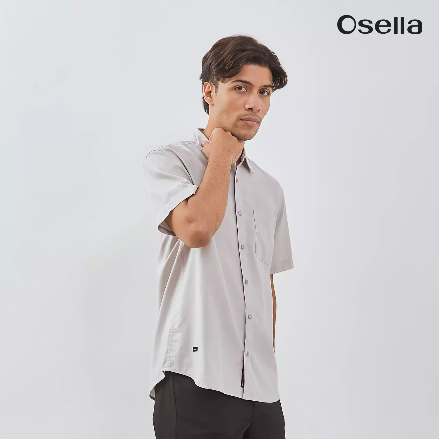 Osella Short Sleeve Tencel Shirt Top 2032660293 | Kemeja Lengan Pendek Pria