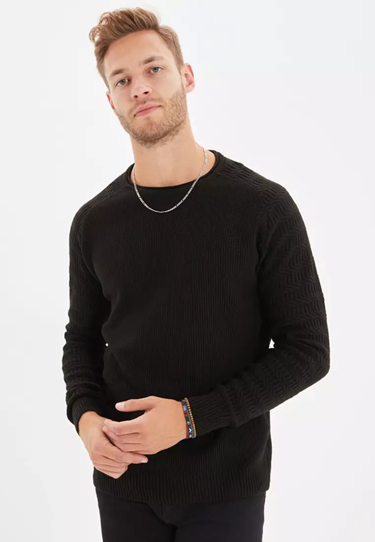 Buy Trendyol Slim Fit Round Neck Knit Sweater Online ZALORA Malaysia