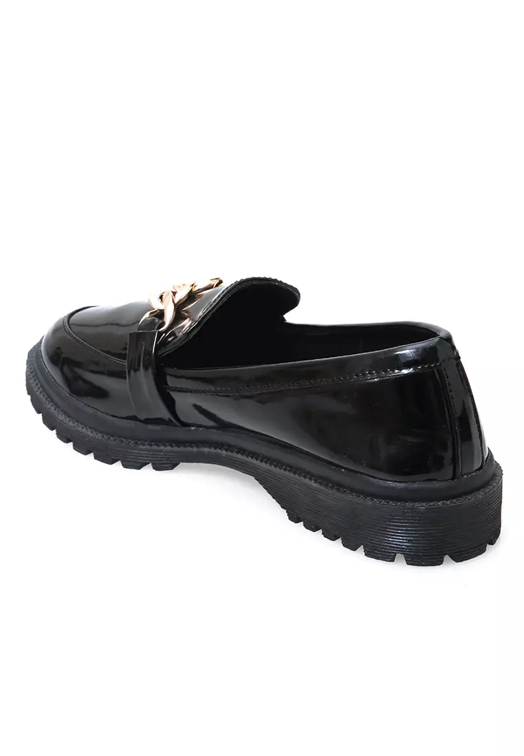 Sepatu Round Pantofel Slip Casual Fashion Tranding - Hitam