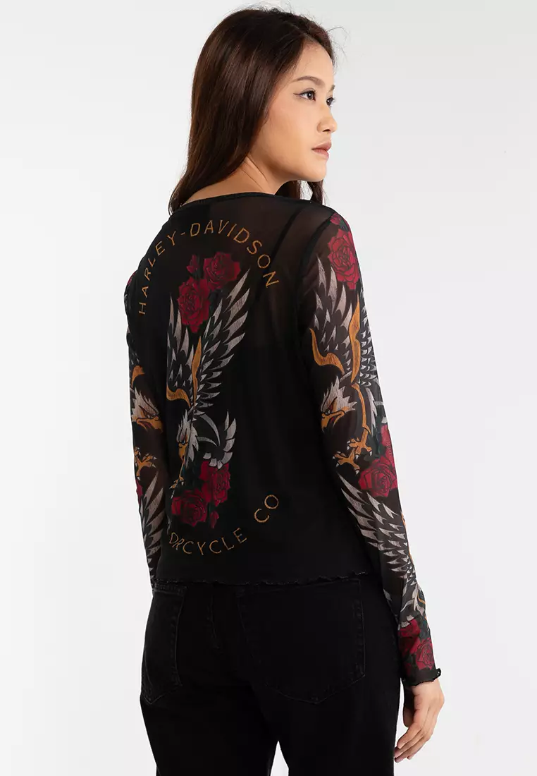 Harley-Davidson Tattooed Mesh Knit Top