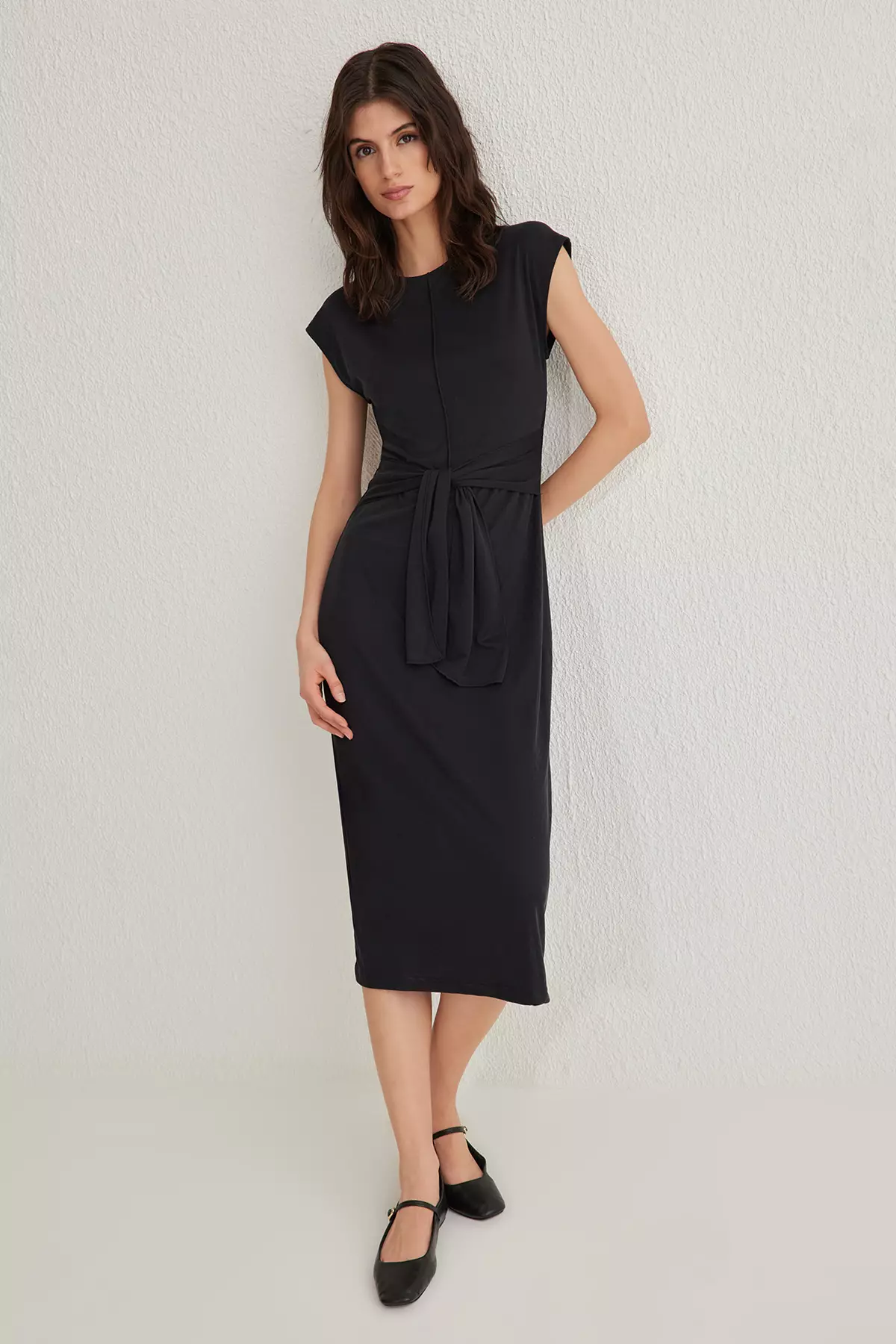 Waist Tie Midi Dress