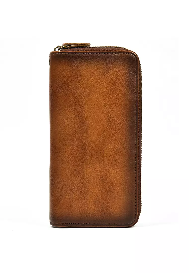 Double zipper clutch best sale wallet