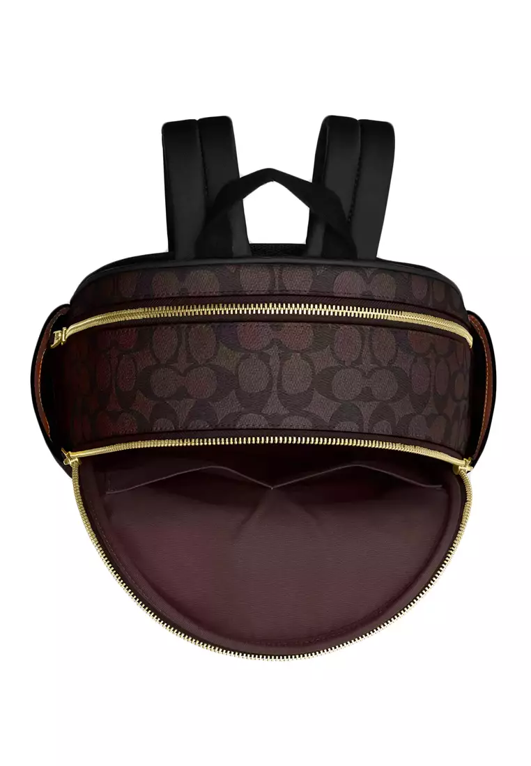 Buy Coach Court Backpack In Blocked Signature Canvas - Walnut