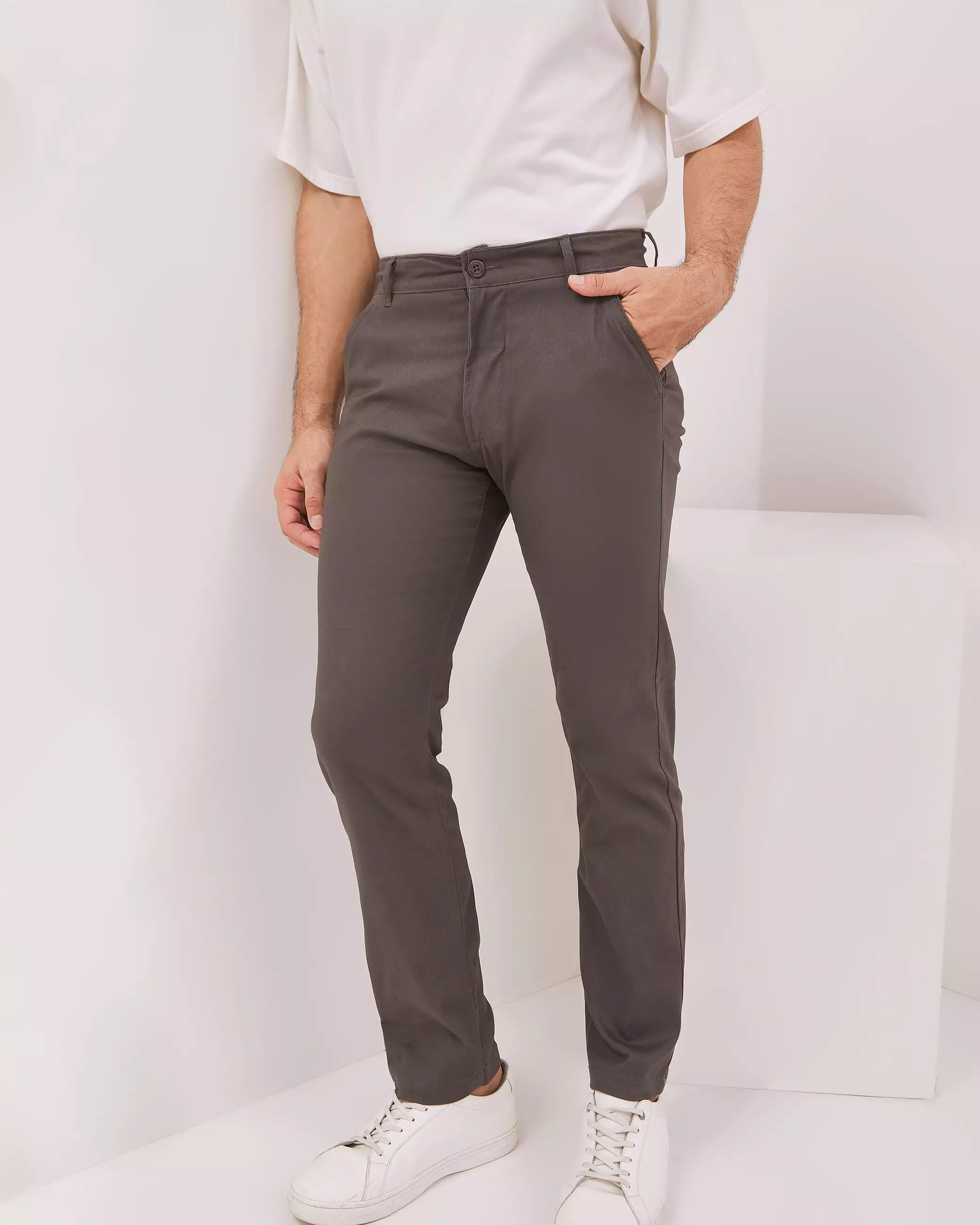 AMK Celana Chino Pria Panjang PT Jeno Lp Dark Grey