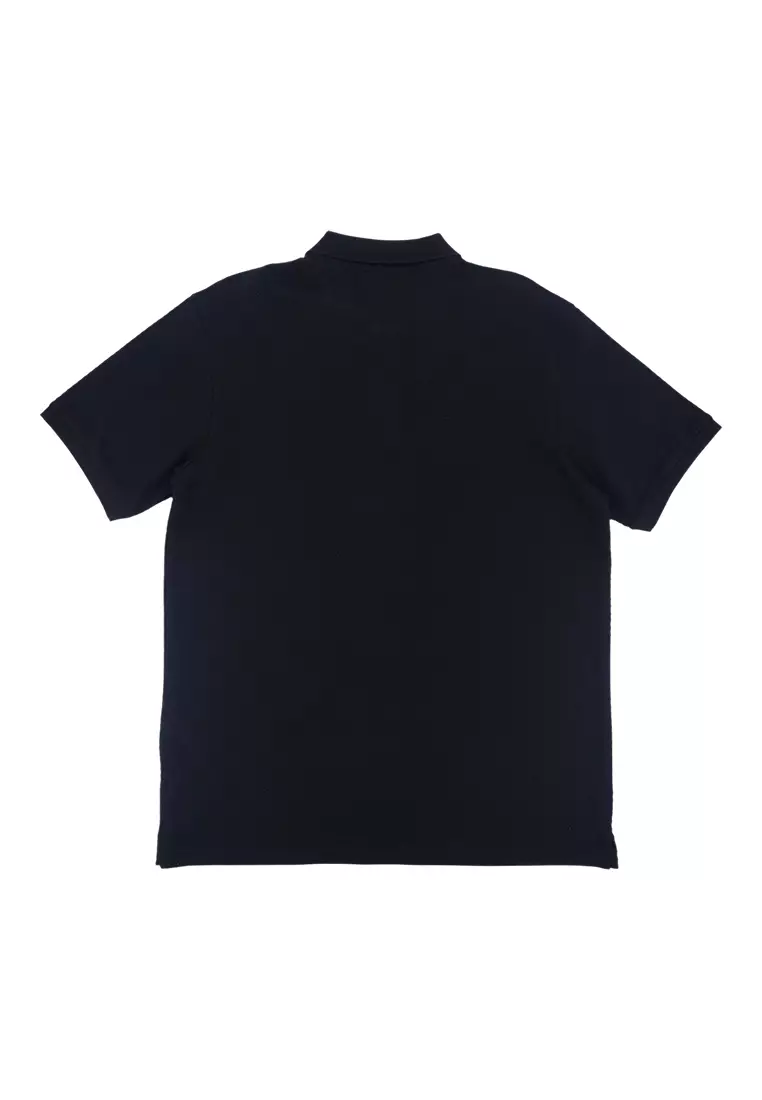 Men's Plain Poloshirt 2 Special Fabric - Black