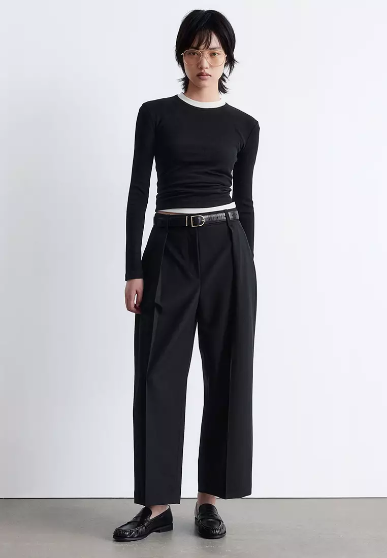 Ribbed Long-Sleeves Top