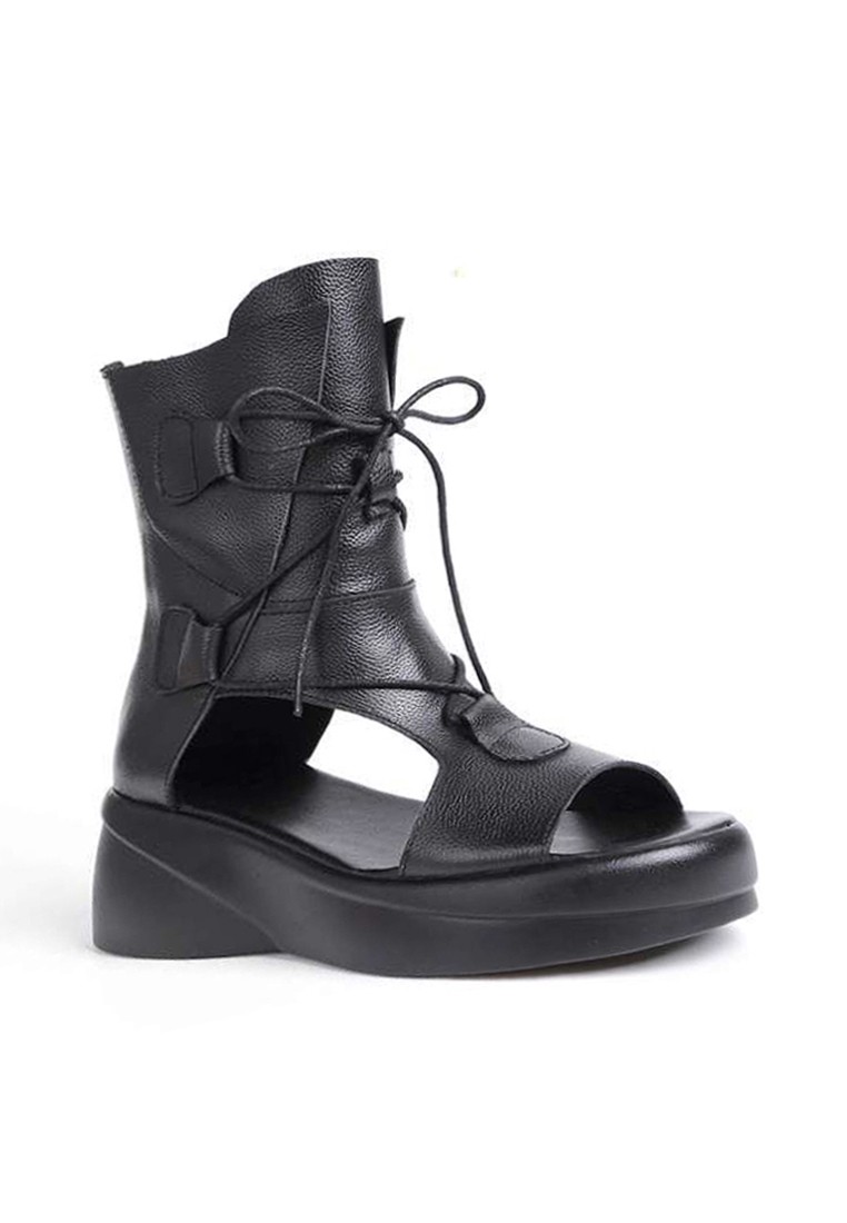 VANSA Top Layer Cowhide Open Toe Boots VSW-B79808