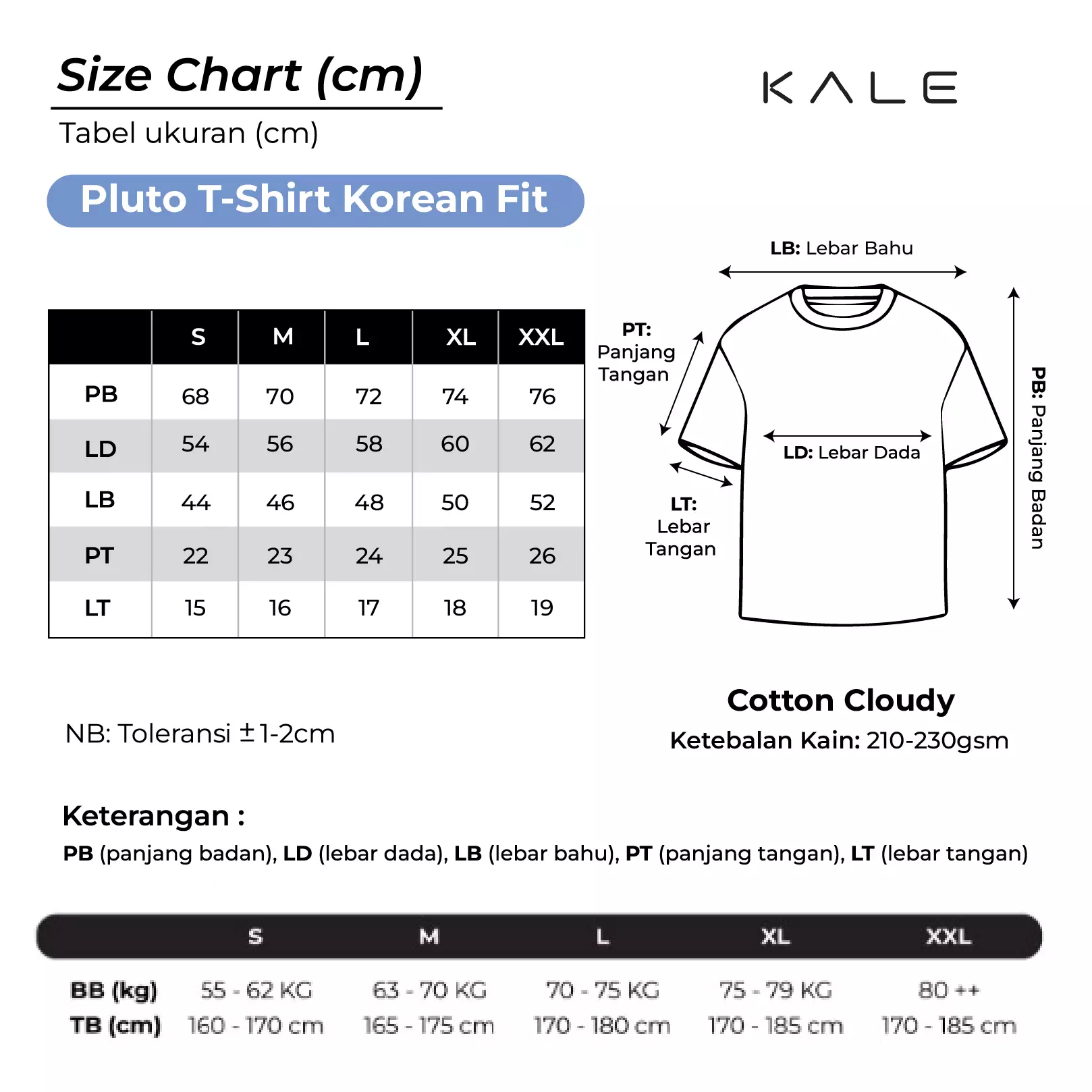 Kale PLUTO DENIM T-shirt Cotton Cloudy Boxy Fit - Kaos Korea - Atasan Kaos Pria - Kaos Basic Pria