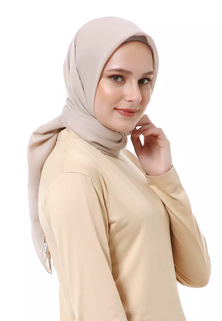 Vierra Jilbab Segiempat Paris Polos Premium Best Style - Mocca