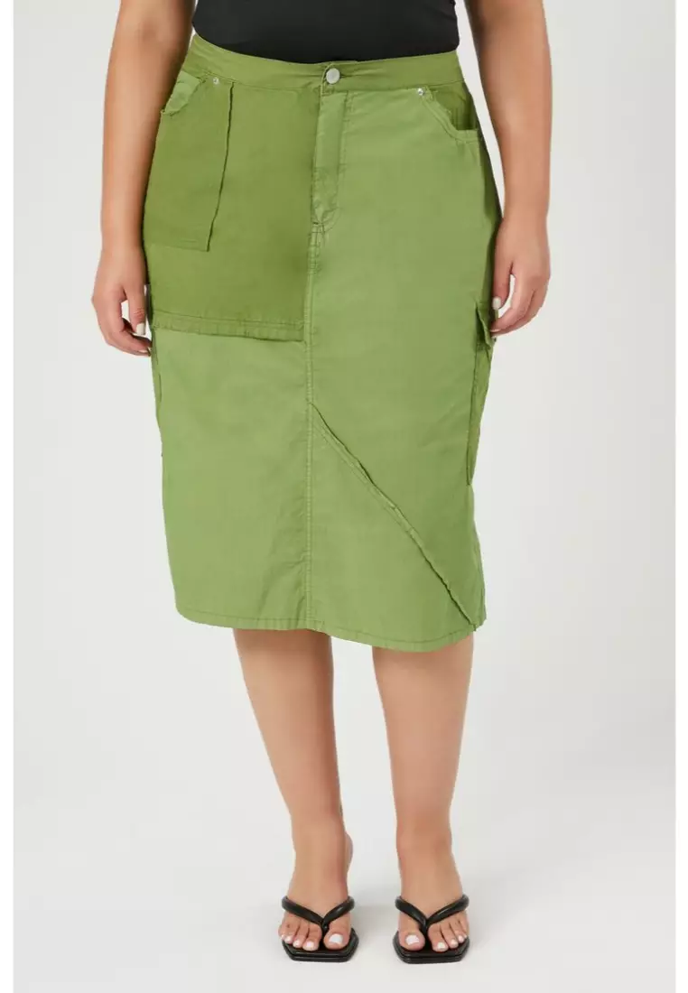 Olive green pencil deals skirt forever 21