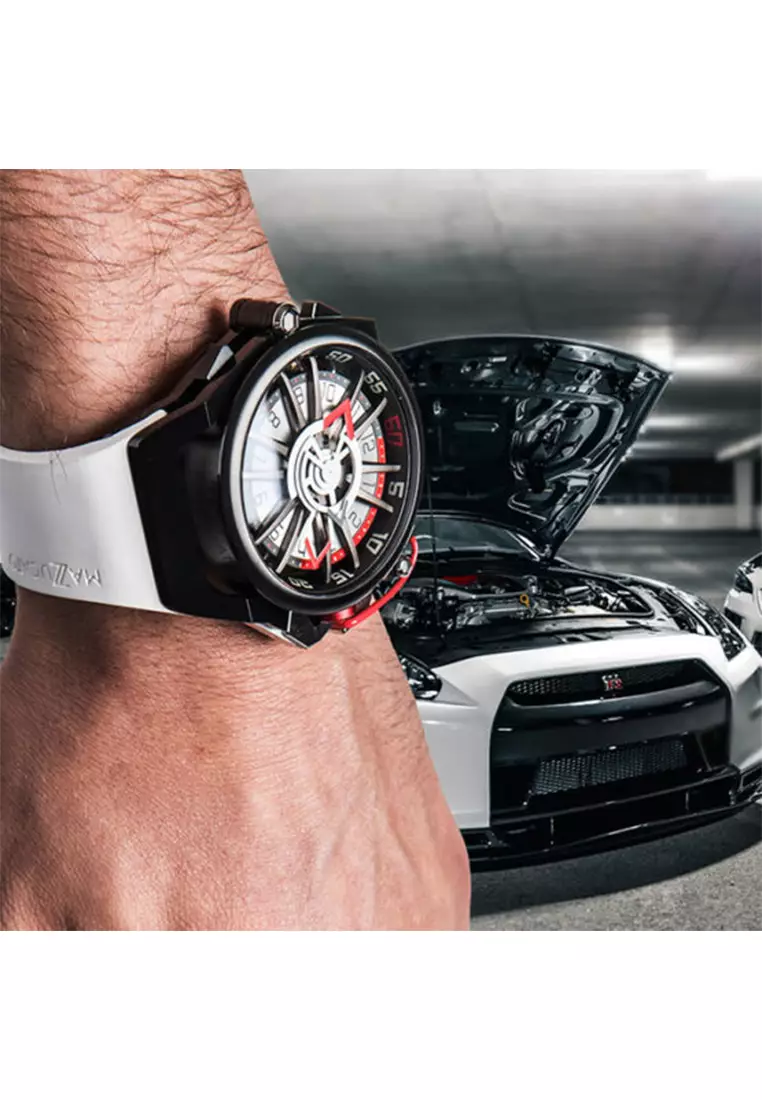 MAZZUCATO RIM SPORT 13-WHCG10 - Reversible Automatic Watch - White Rubber Strap