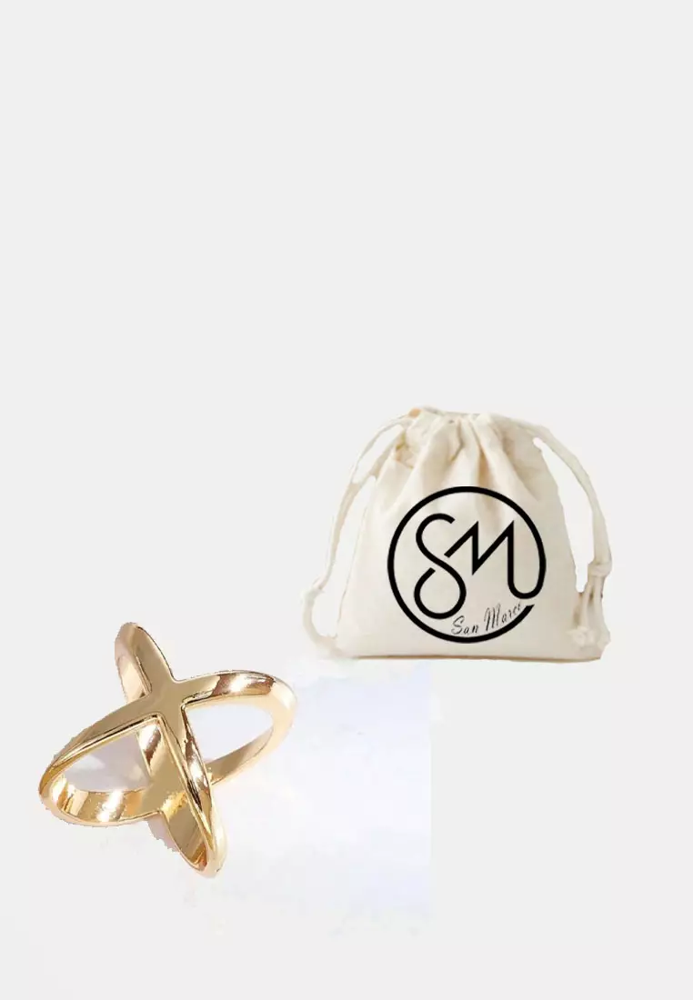 Women's Accessories X Shaped Scarf Ring Buckle  Bros Wanita Gold