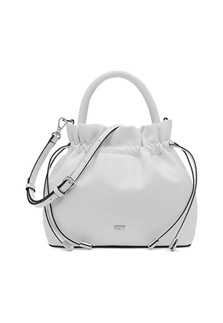 DKNY White Leather Convertible Shoulder Crossbody Bag Excellent Condition
