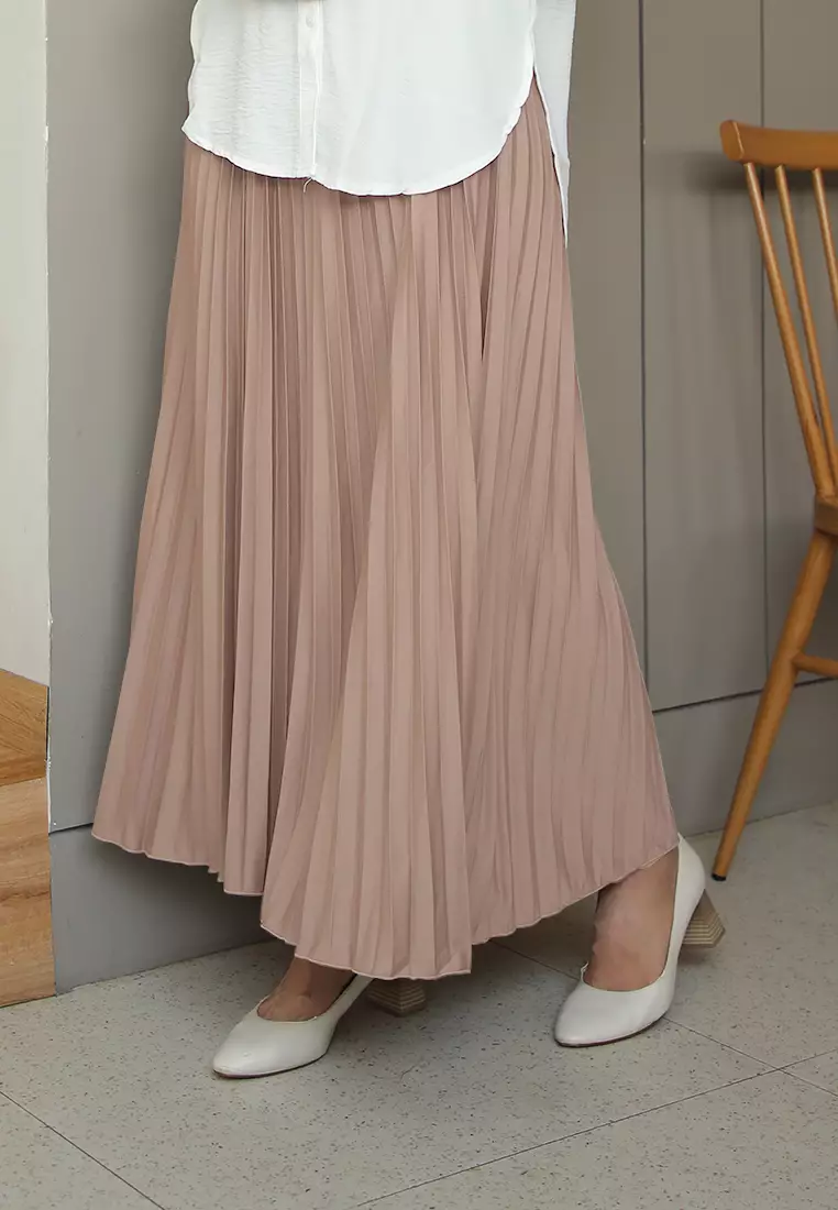 Cotton Bee - Rok Plisket Niana Aline Basic - Choco Milk