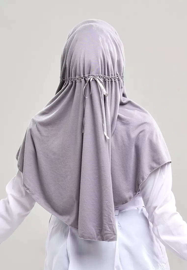 RABBANI - Kerudung Sekolah Instan Hemy XS - Grey