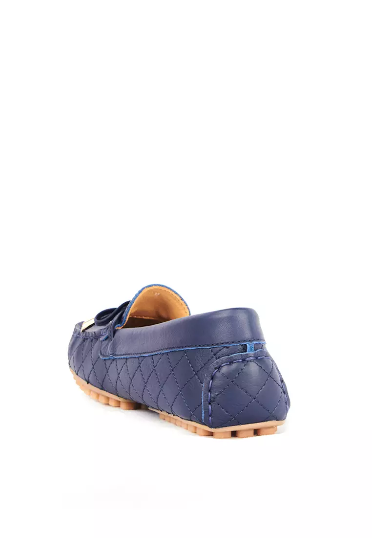 Sepatu Casual Wanita Loafer Moccasin Gino Mariani Estelle Navy