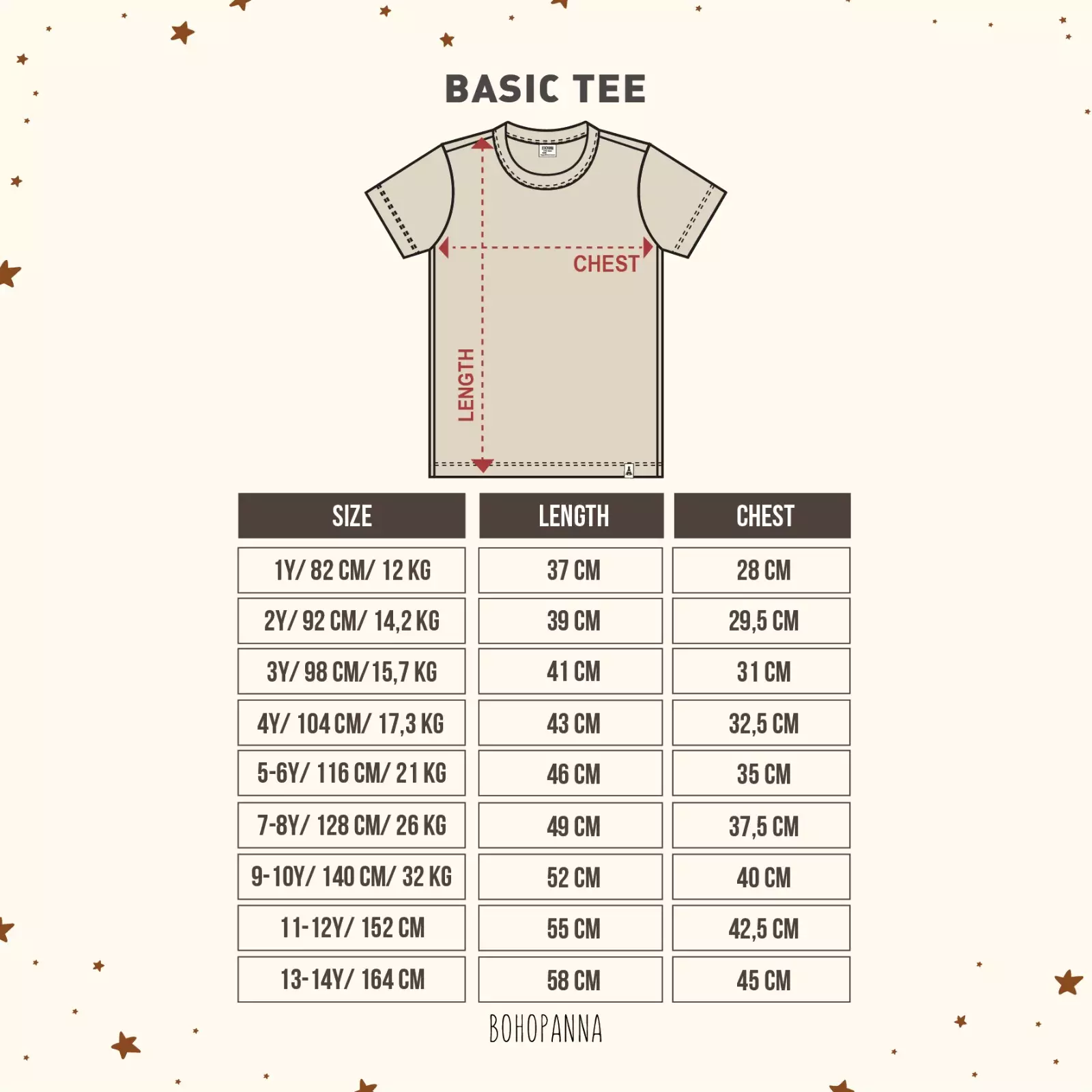 BOHOPANNA - BASIC TEE - KAOS ANAK