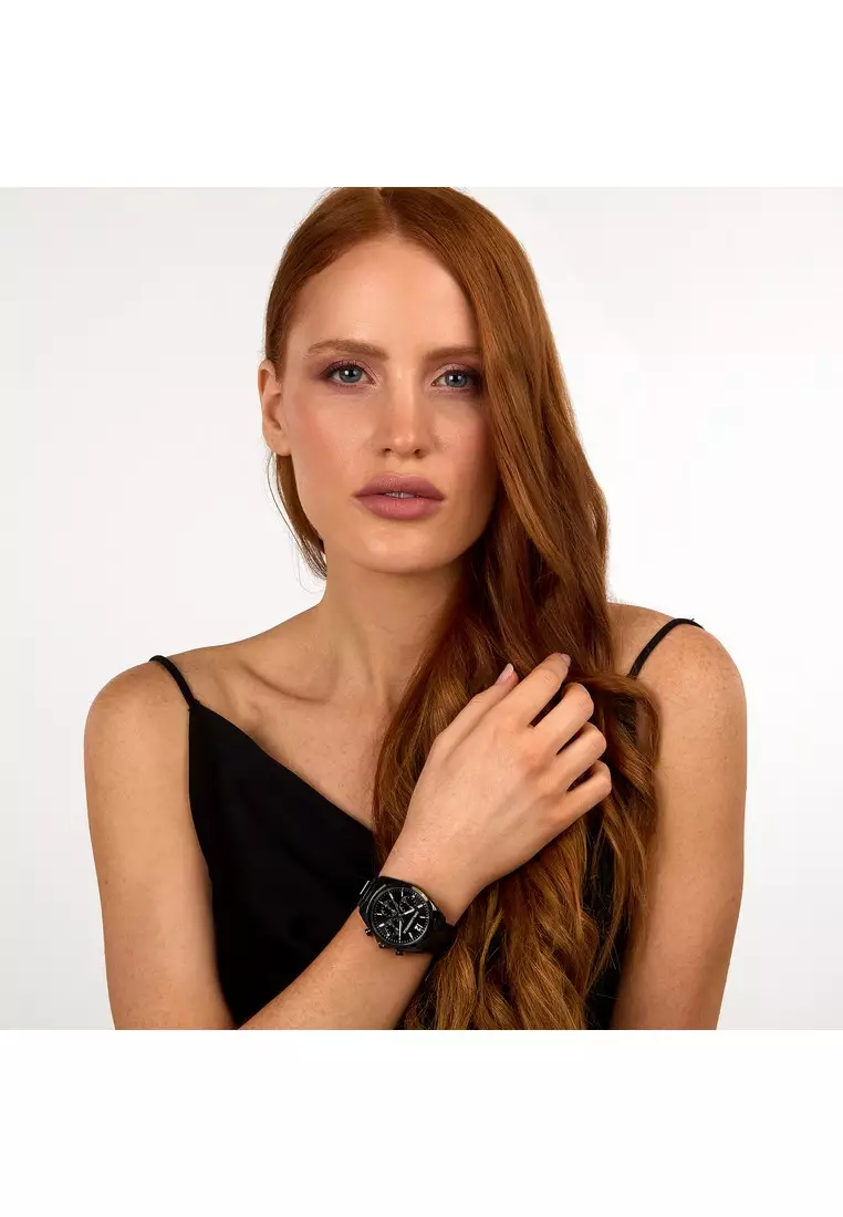 【2 Years Warranty】KARL LAGERFELD 38mm Women's Black Essential Quartz Watch R0553101501