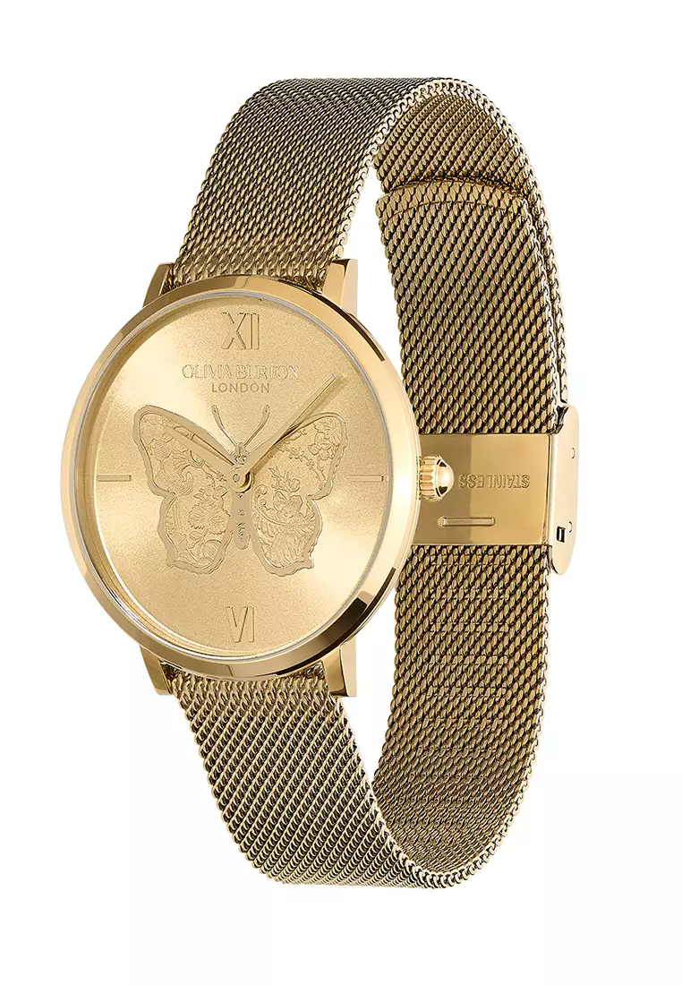 Olivia Burton Signature Butterfly Ultra Slim Gold Mesh 35mm - 24000147