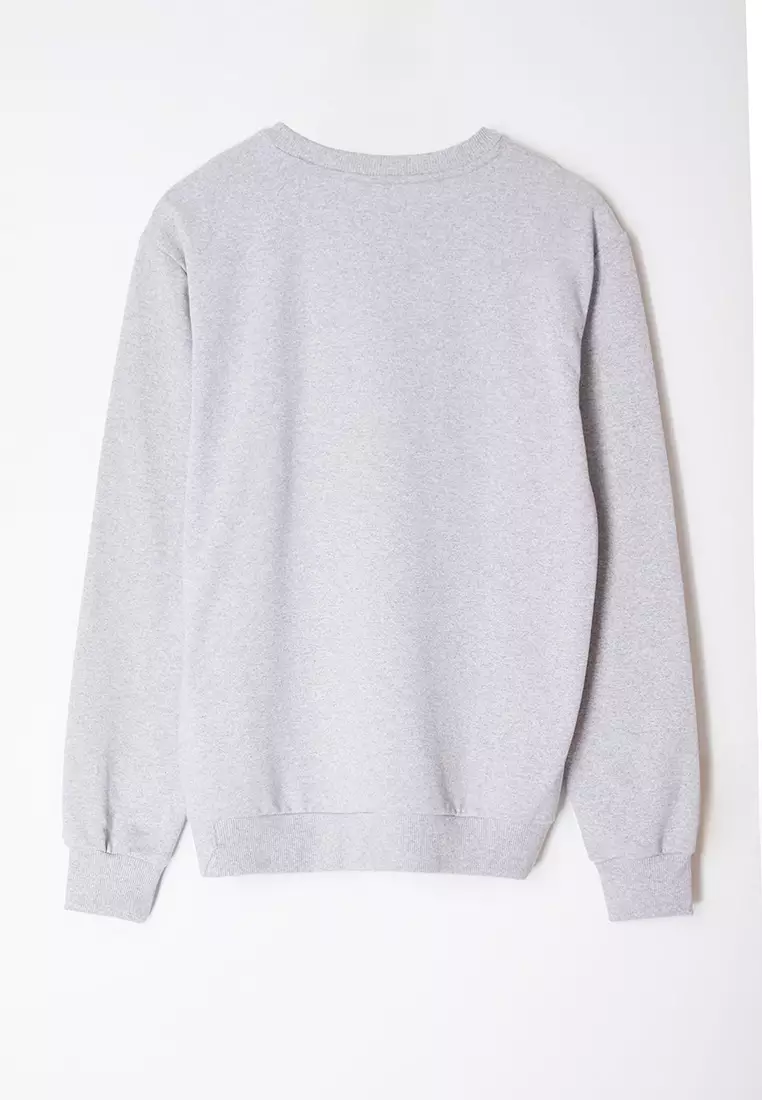 Gray Melange Regular/Normal Cut Basic Sweatshirt TMNAW21SW1208