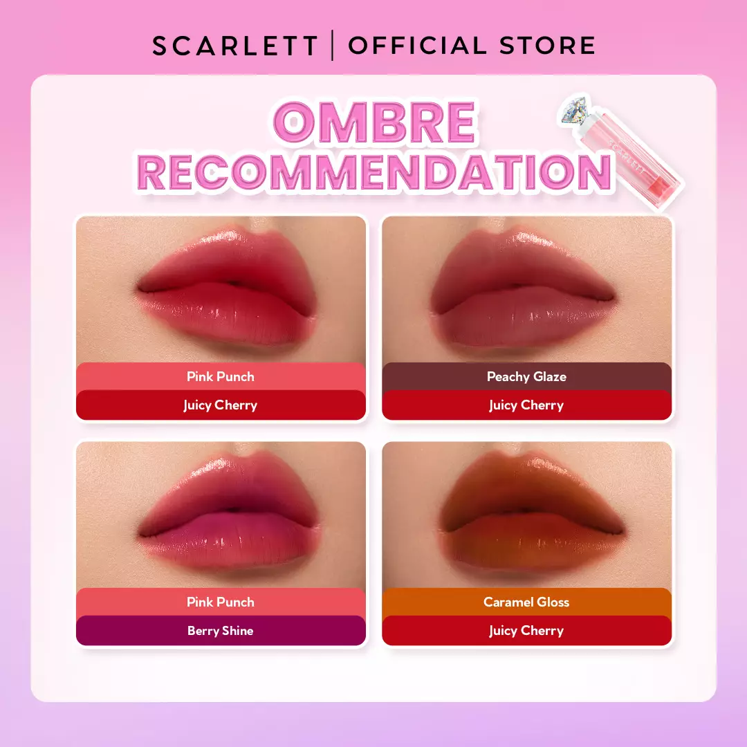 [NEW] SCARLETT GLASS GLOW TINTED LIP BALM CARAMEL GLOSS  - Moisturizing & hydrating, natural lip color, plumpy lips, cover bibir gelap, mencerahkan bibir, UV Filter