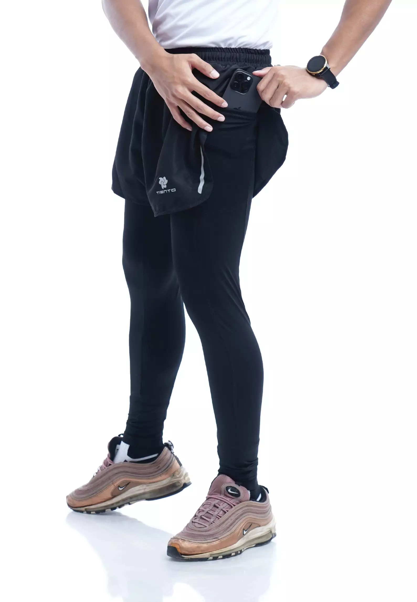 Tiento Celana Legging 2in1 Panjang Olahraga Lari Pria Long Pants Leging Running Xceleration