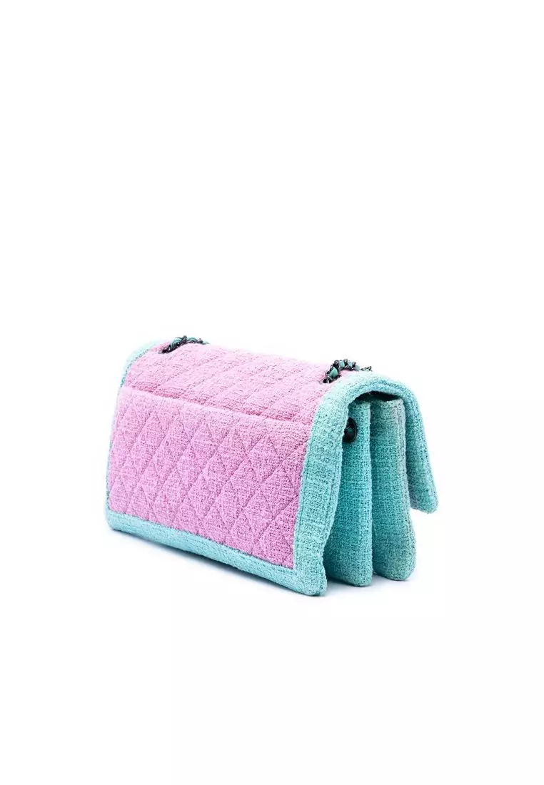 Pre-Loved Chanel Cc Quilted Bicolor Tweed Flap