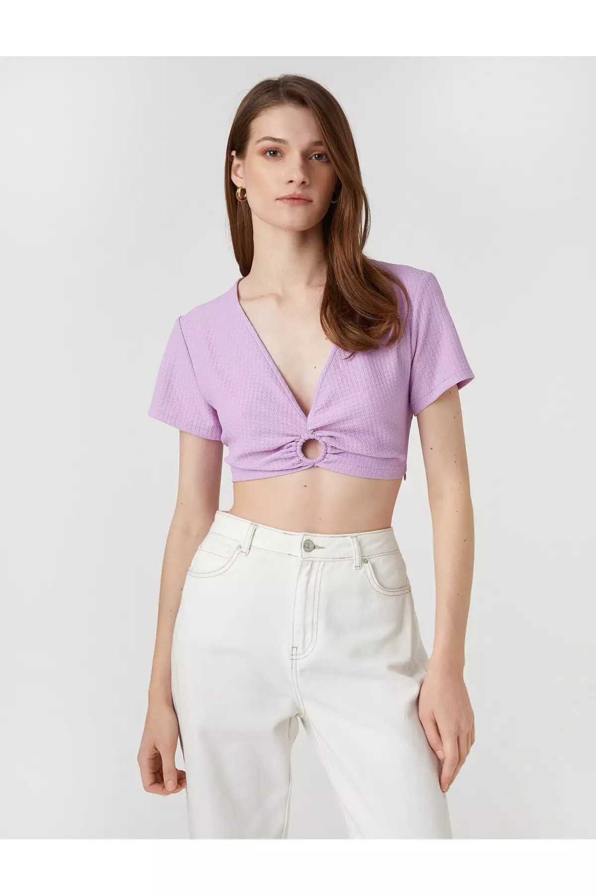 Vero Moda Minna Long Sleeve Wrap Bodysuit in Purple