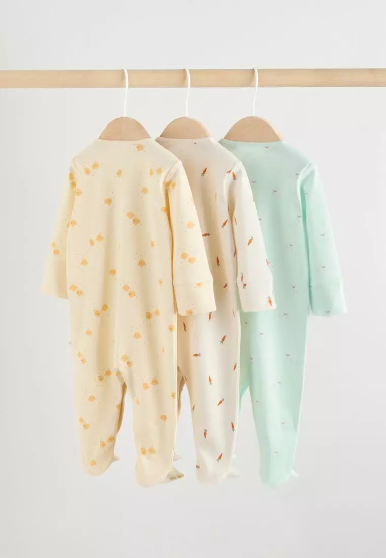 3 Pack Baby Sleepsuits