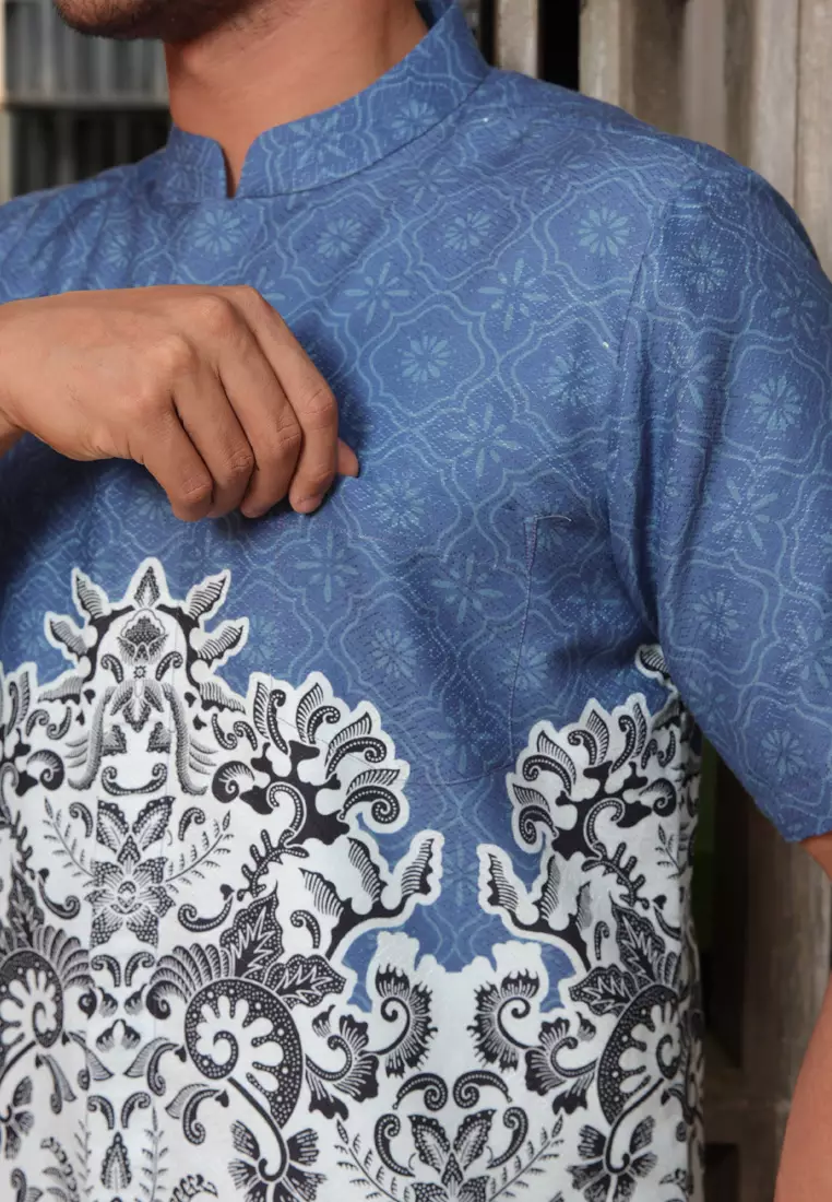 Hadinata Batik Pria Kemeja Pendek Koko Dobby Yunita Yasmin Raya Series