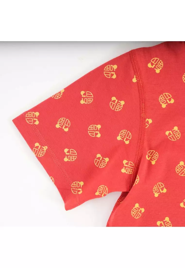 Blessing and Joy Family Set with Lucky Fu Characters Baby Boy Cheongsam Romper 0831