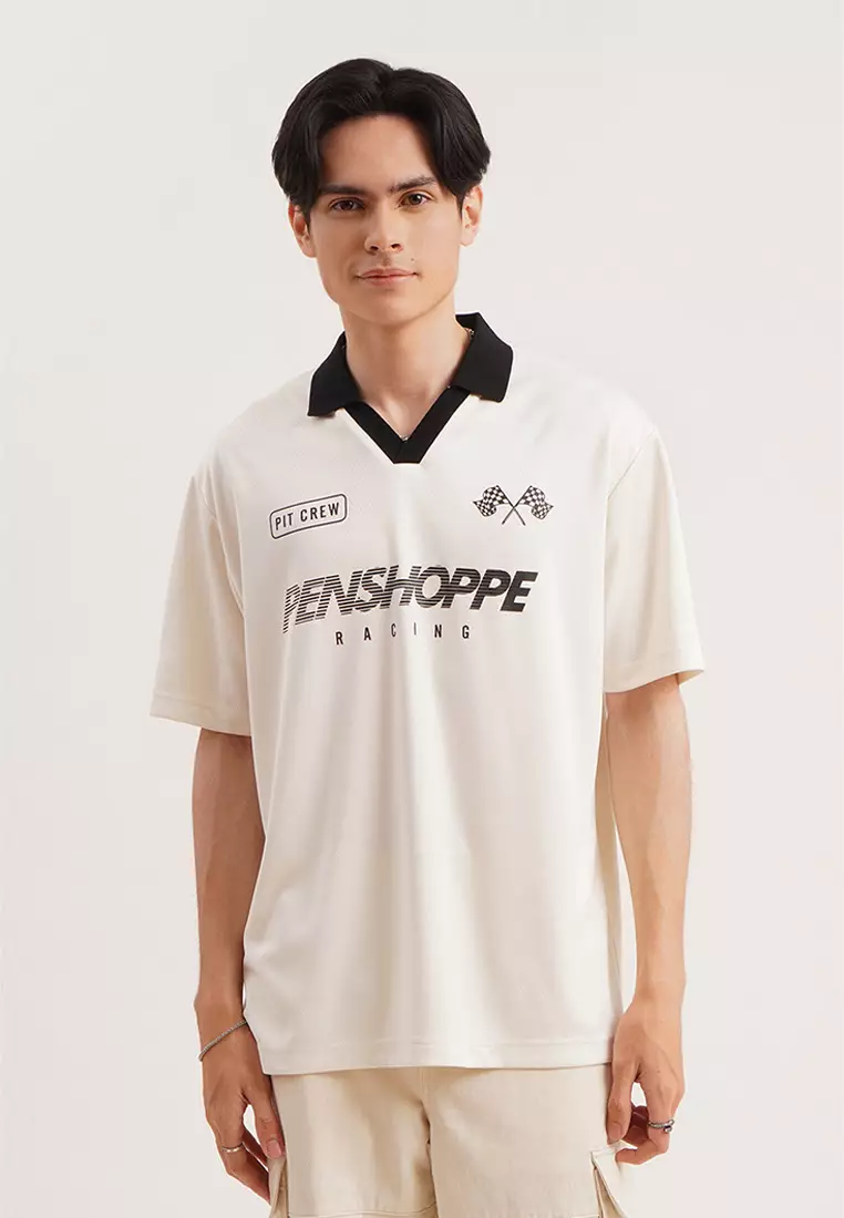 Buy Penshoppe Racing Relaxed Fit Graphic Polo 2025 Online