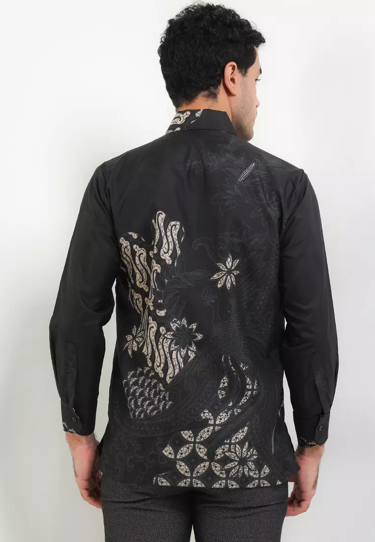 Bangau Kemeja Batik Exclusive Premium Pria Casual Modern Lengan Panjang