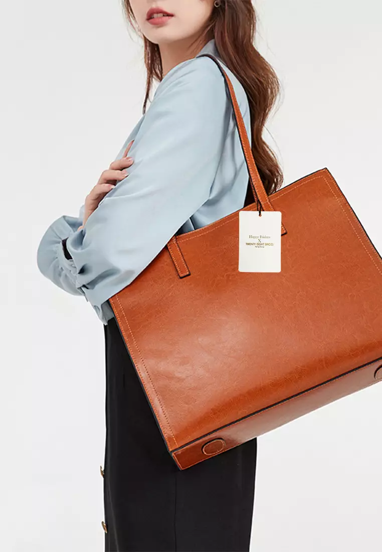 Simple leather tote online bag