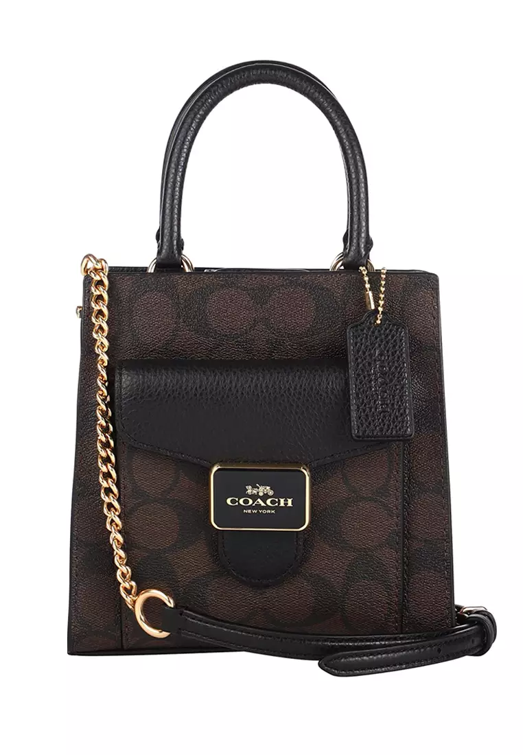 Coach mini emma satchel in signature canvas colorblock store