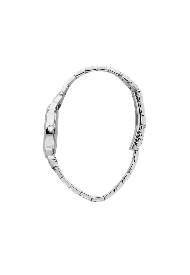 【2 Years Warranty】Trussardi T-Bent 32mm Pink Dial Stainless Steel Ladies Quartz Watch R2453141508