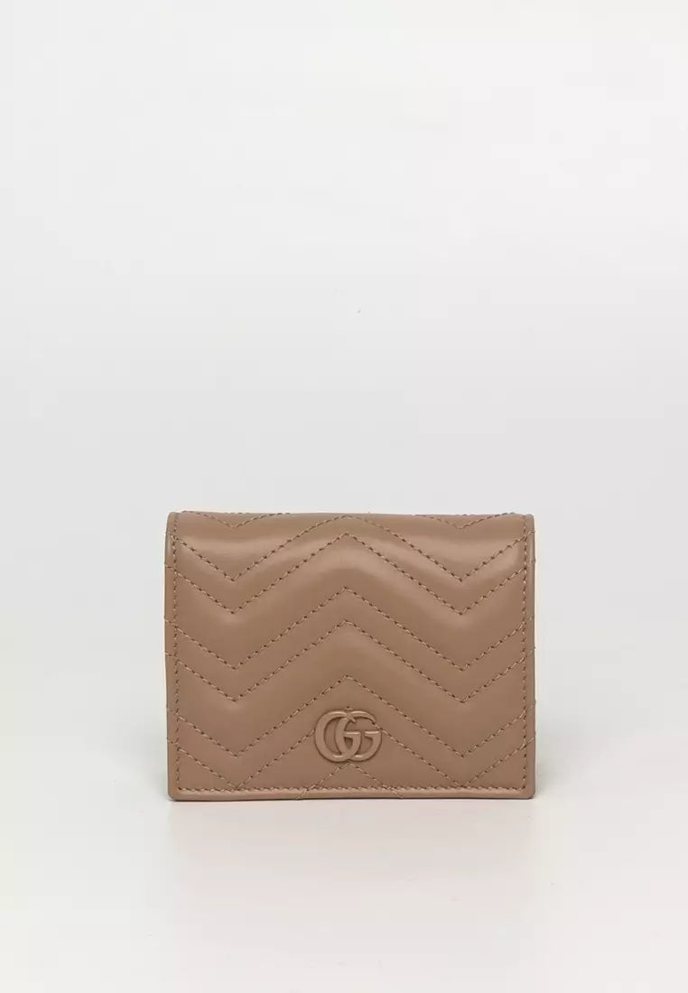 Gg marmont chevron quilted leather flap wallet on a chain outlet