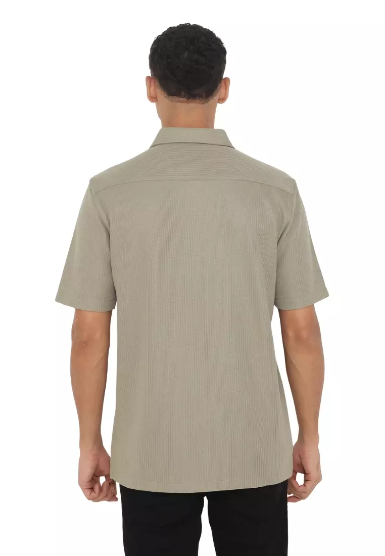 POLICE Kemeja Knit Premium Logo Plat Besi Regular Fit Pria