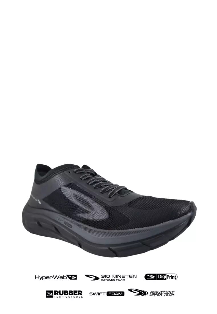 910nineten Geist Ekiden Hyperpulse sepatu lari - Hitam/Abu
