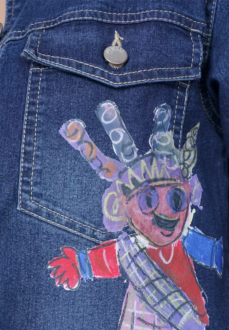 Triset Casual Pakaian Wanita Jacket Denim - TJ500228933