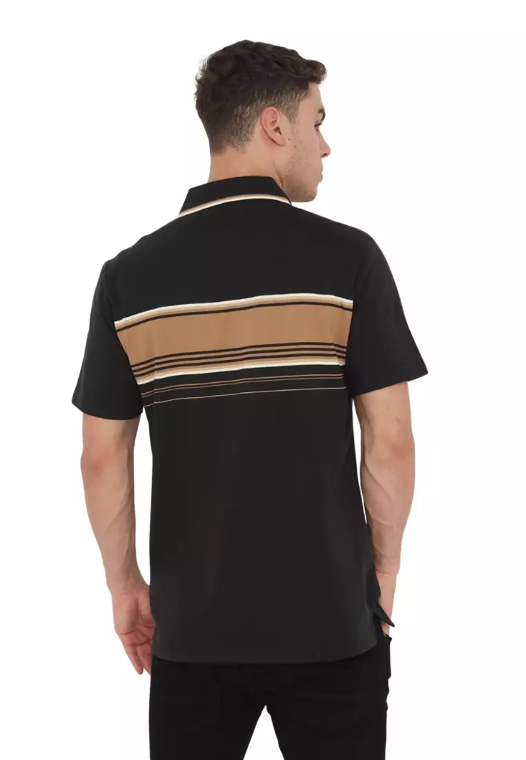 POLICE Polo Shirt Salur Bordir Cotton Premium Tebal Pria 553041