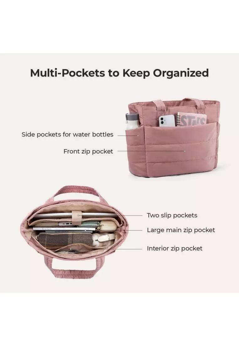 Bagsmart Zora Puffy Tote 20L (Dark Pink)