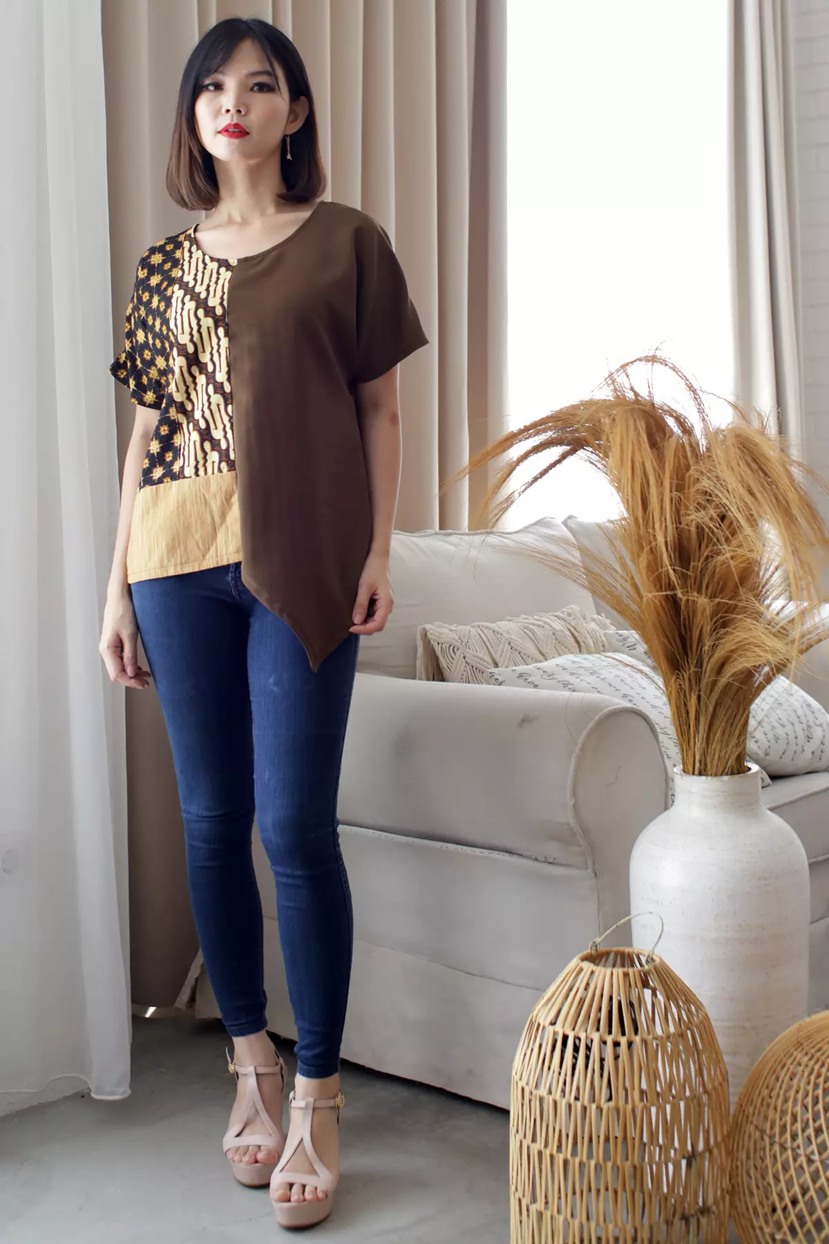 Dianti Patchwork Sogan Batik Blouse