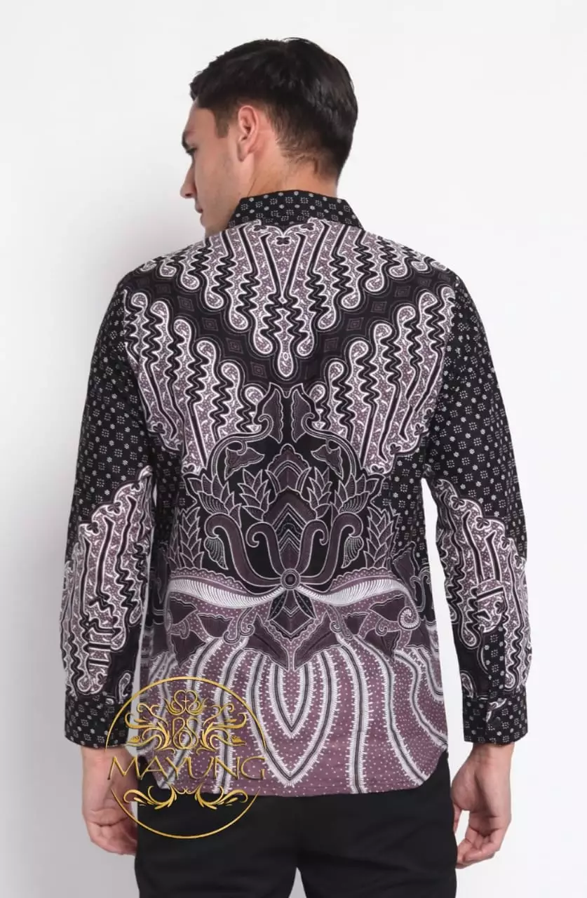Mahkota Ungu Kemeja Batik Pria Premium Slimfit Modern Lengan Panjang