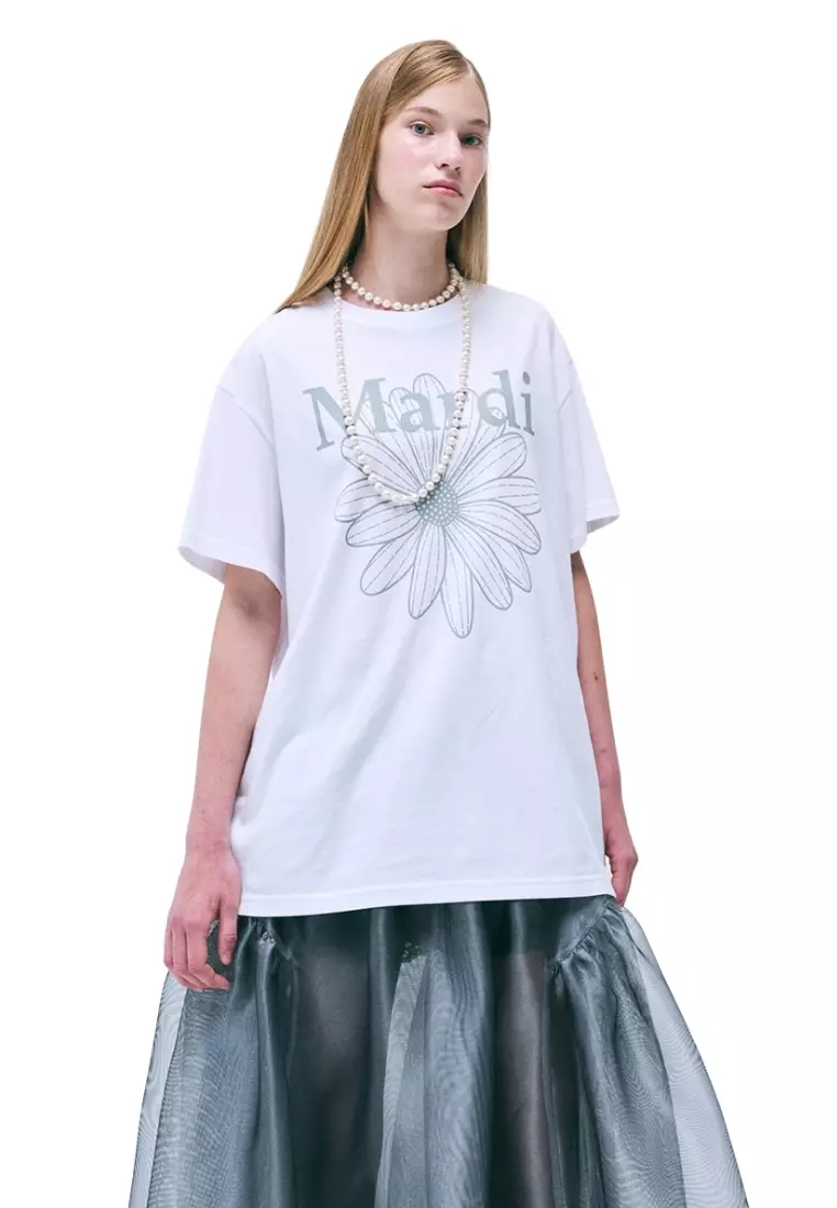 Jual MARDI MERCREDI Unisex Tshirt Flowermardi - White