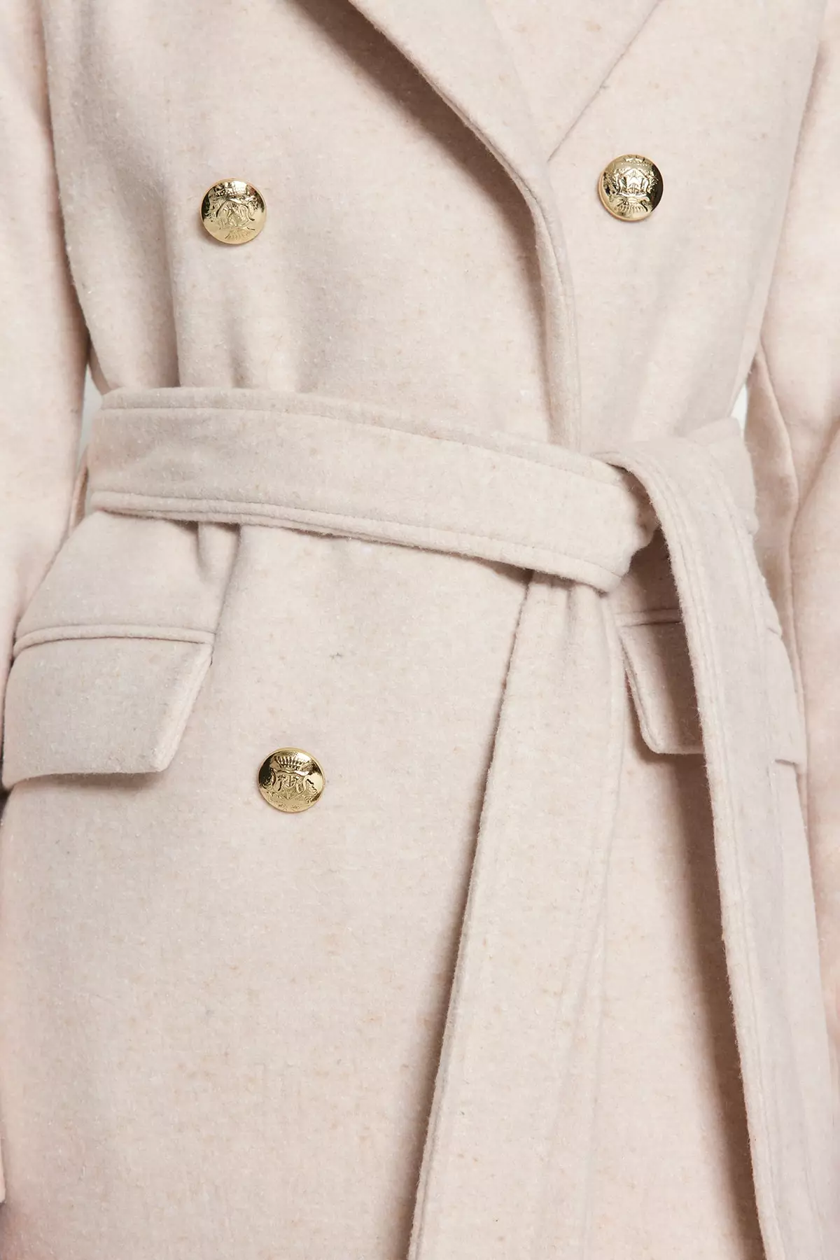 Double Breasted Waist Tie Coat