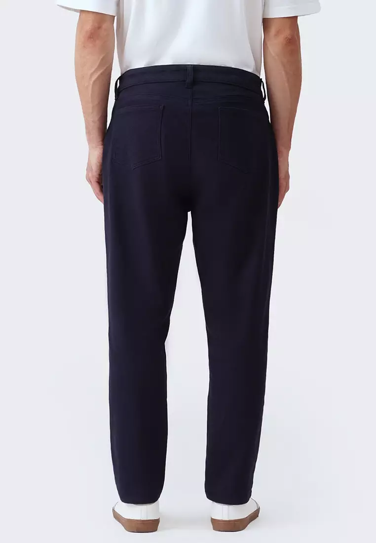Men's Slim Pleated Trousers with Cuff