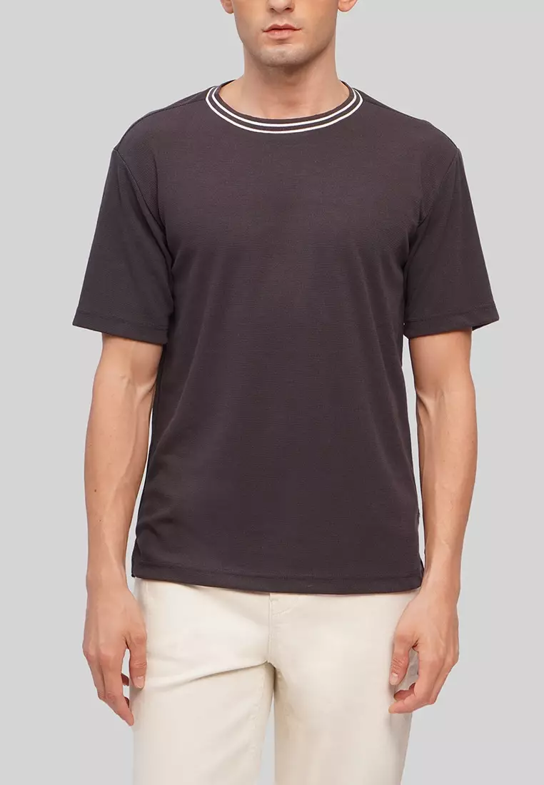 Buy MEMO Micro Waffle Textured Regular Fit T-Shirt 2024 Online